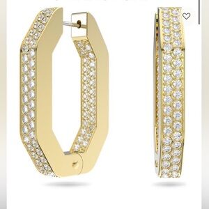 Gold and Silver Crystal Hoop Earrings